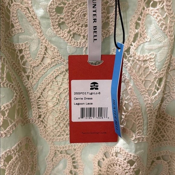 Hunter Bell Carrie Crocheted Sheath Mint Green Lace Midi Dress New - Picture 5 of 5